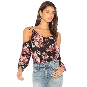 JOIE Silk Jilette Floral Cold Shoulder Blouse small